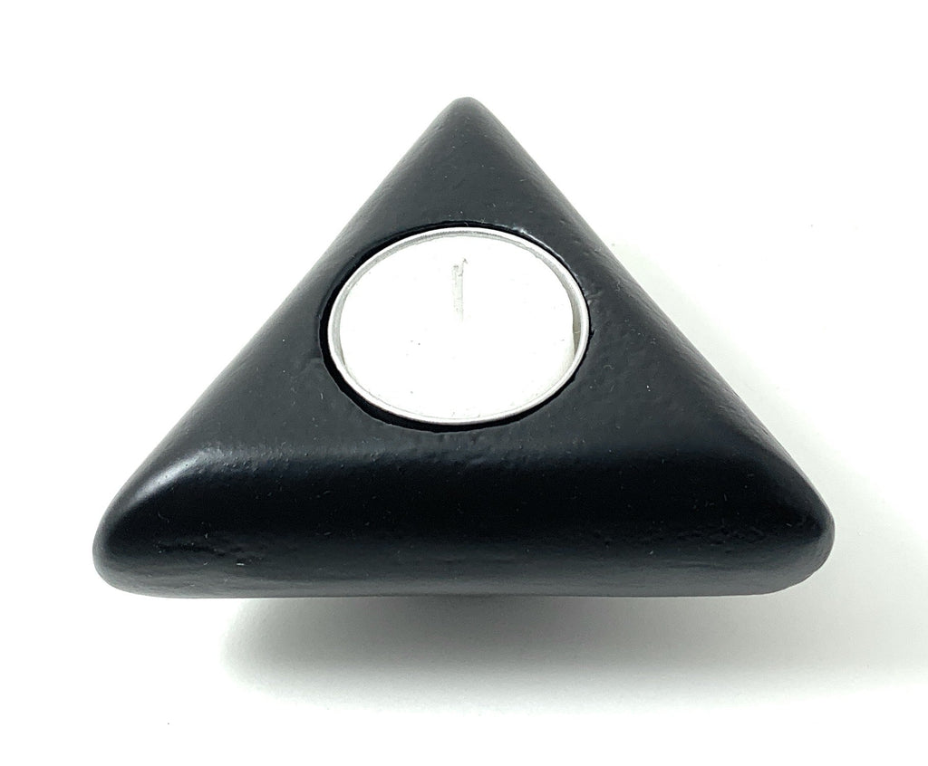 Vibhsa 2-in-1 Candle Holder | Tealight & Taper, Rustic Black, Handcrafted Aluminum