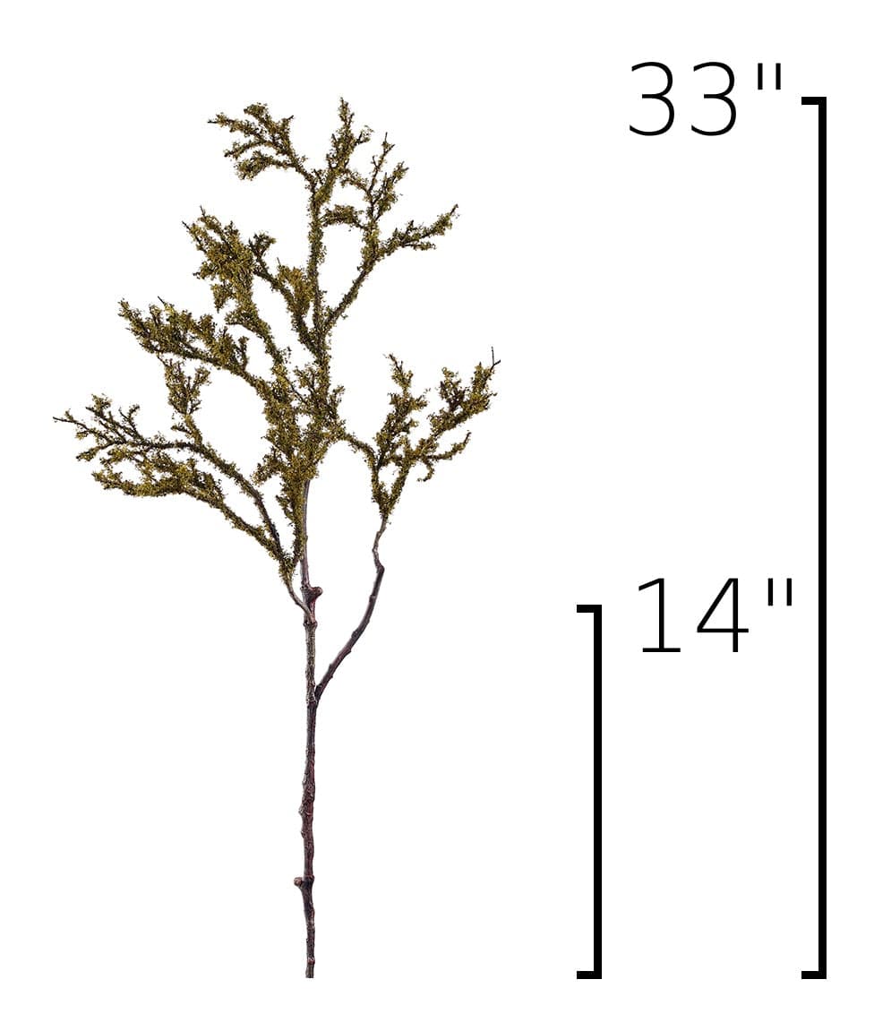 33" Faux Moss Twig Branch Stem