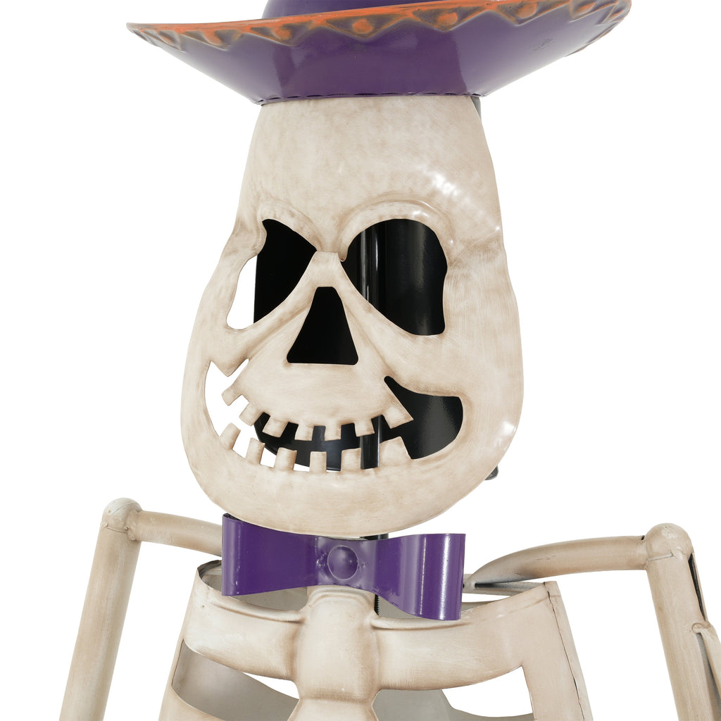 Halloween Skeleton Guitar Yard Decoration with Guitar - Metal