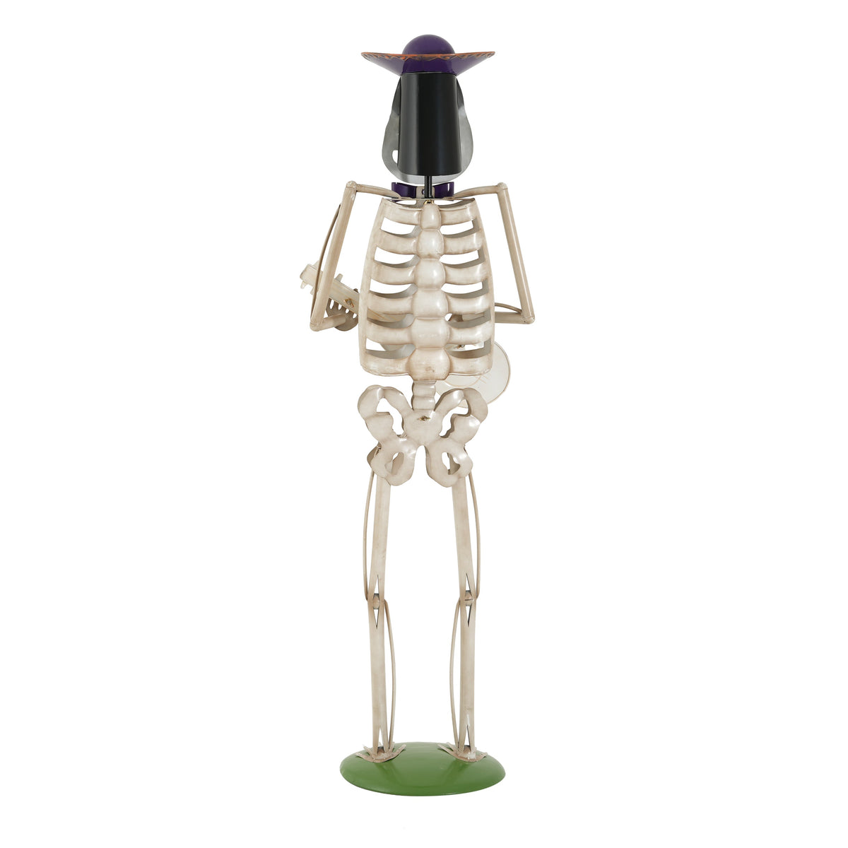 Halloween Skeleton Guitar Yard Decoration with Guitar - Metal