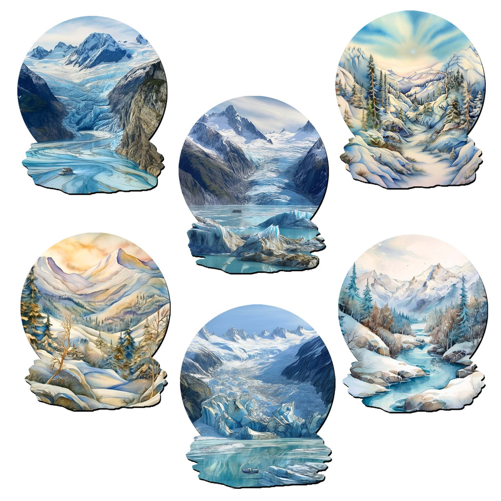 Northern Wonders Decorative Eco Wood Magnets Set of 6 by Nature Wonders - Wildlife Decor - 8090119G-S6