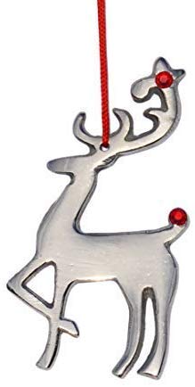Vibhsa Handmade Christmas Ornaments Set of 4 with Red Ruby