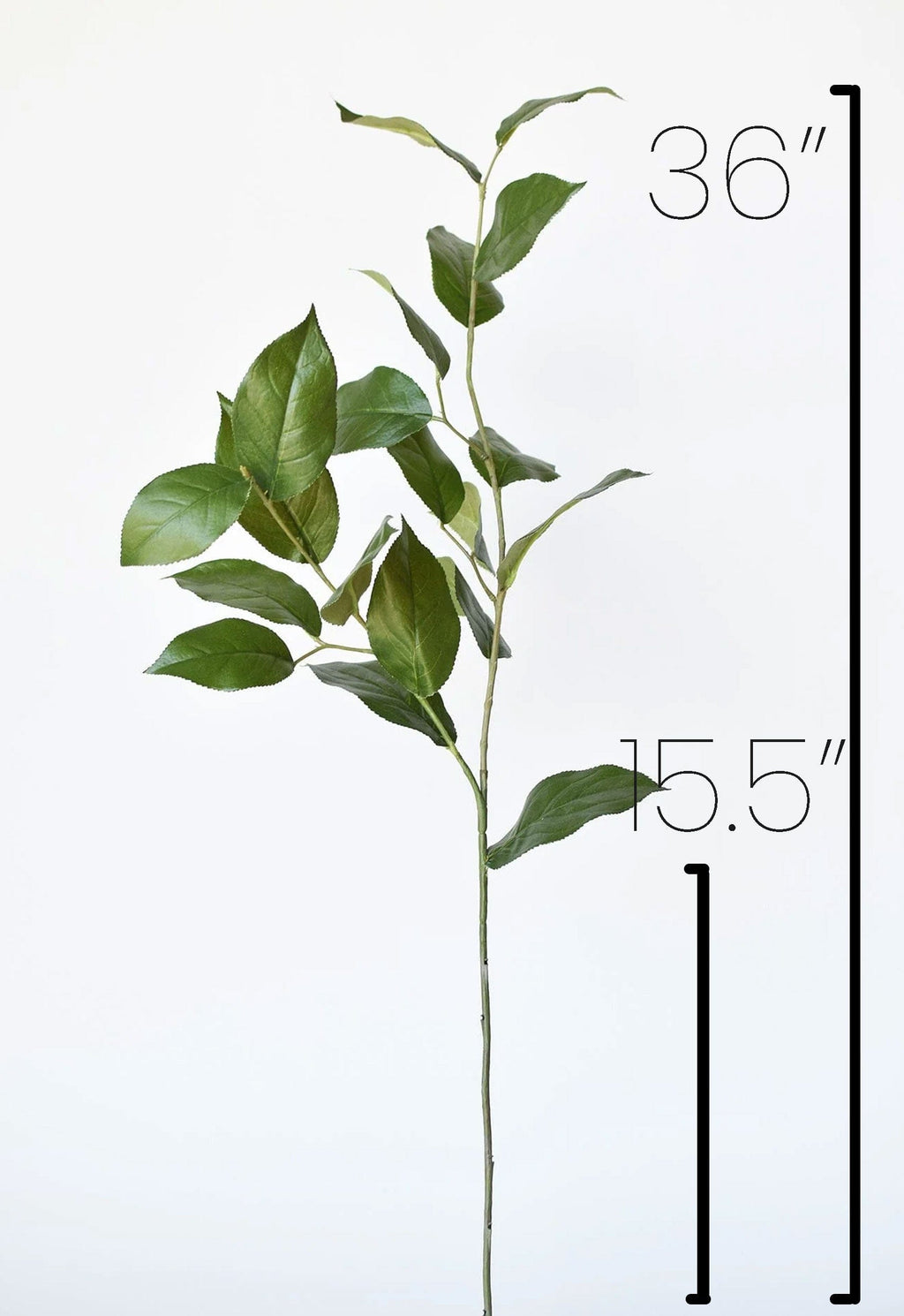 36" Faux Lemon Leaf Branch Stem
