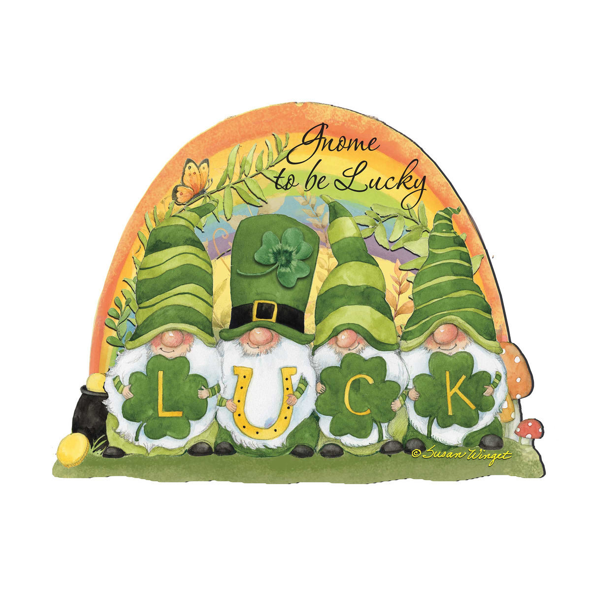 St Patrick's Gnome Holiday Door Decor by Susan Winget - Celtic Decor - 8471110H-SW