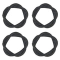 Fennco Styles Twisted Resin Napkin Rings, Set of 4 - Black Modern Design Napkin Holders for Home, Dining Table, Banquets Décor, Weddings and Special Occasions