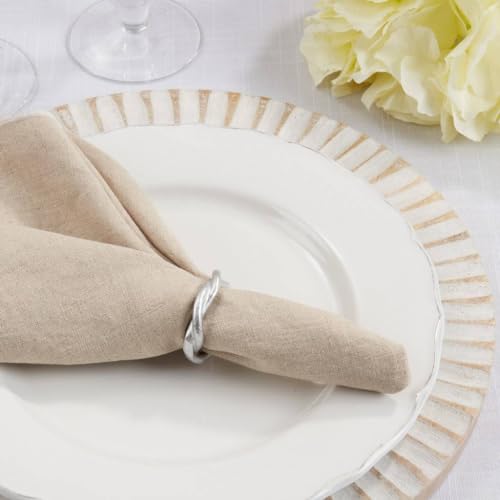 Fennco Styles Twisted Resin Napkin Rings, Set of 4 - Black Modern Design Napkin Holders for Home, Dining Table, Banquets Décor, Weddings and Special Occasions