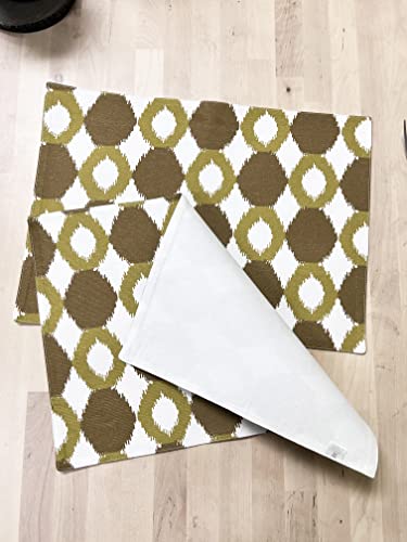 Fennco Styles Ikat Design 100% Cotton Cloth Napkins 20 x 20 Inch, Set of 4 - Chartreuse Dinner Napkins for Home Decor, Dining Table, Banquets and Special Occasion
