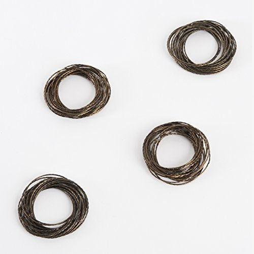 Fennco Styles Bangle Design Metal Napkin Rings, Set of 4