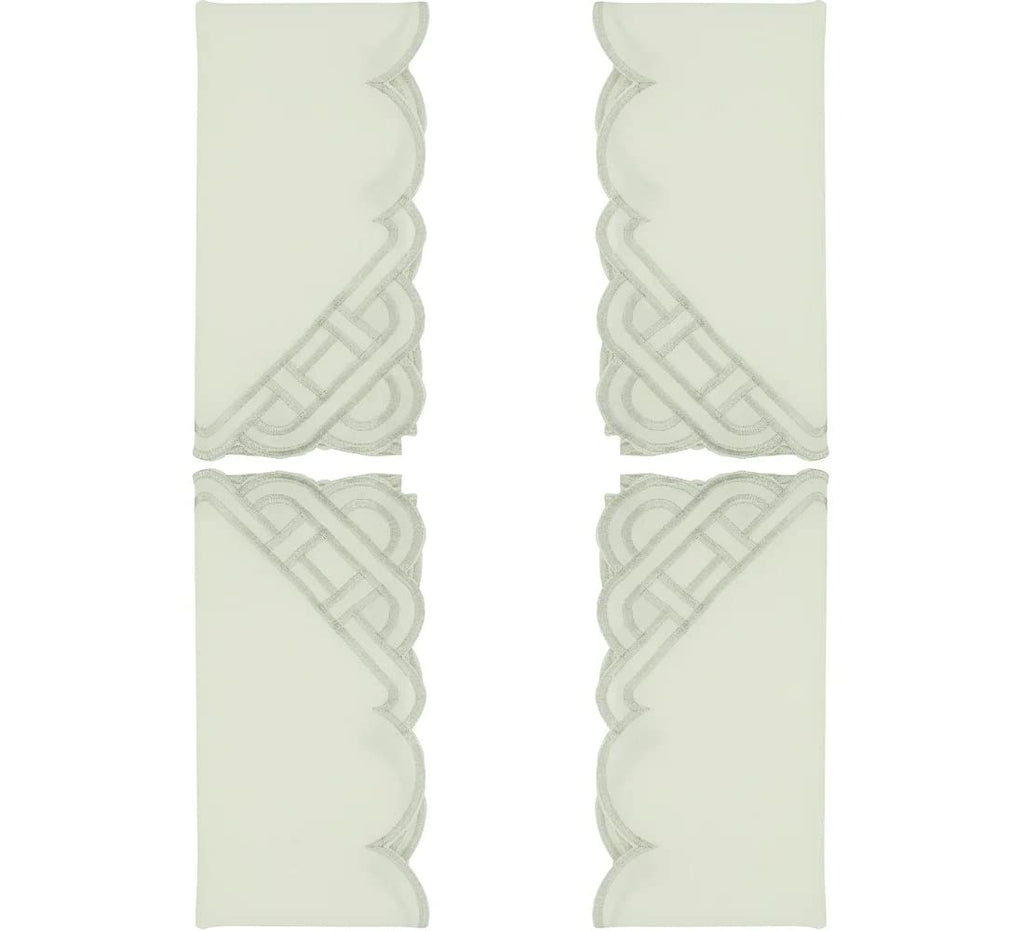 Fennco Styles Braid Emroidered Metallic Border Table Runner 16" W x 54" L - Silver Table Cover for Home Décor, Everyday Use, Christmas, Banquets and Special Events