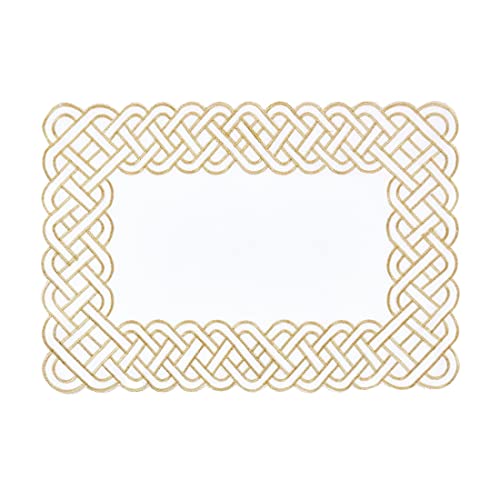 Fennco Styles Braid Emroidered Metallic Border Table Runner 16" W x 54" L - Silver Table Cover for Home Décor, Everyday Use, Christmas, Banquets and Special Events
