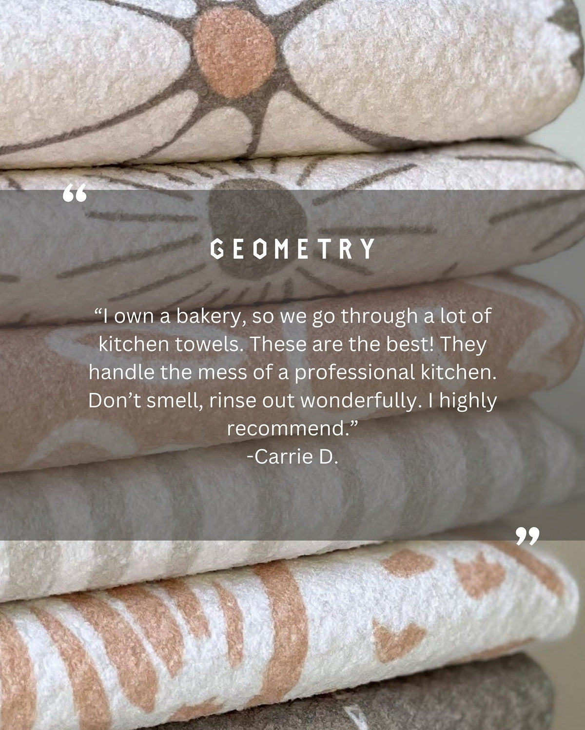 Midnight Flannel Geometry Tea Towel