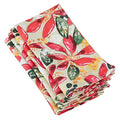 Fennco Styles Beautiful Holiday Wild Floral 100% Linen, 20"x20" Dinner Napkins, Set of 4