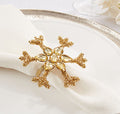 Fennco Styles Beaded Snowflake Holiday Napkin Rings, Set of 4 - Silver Jeweled Napkin Holders for Home Décor, Christmas, Banquets, Weddings and Special Occasions