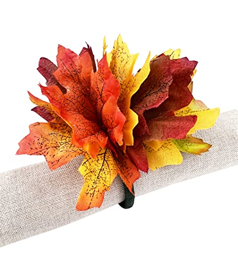 The Cornucopia Table bundle: Handmade Maple Leaves napkin rings, set of 4