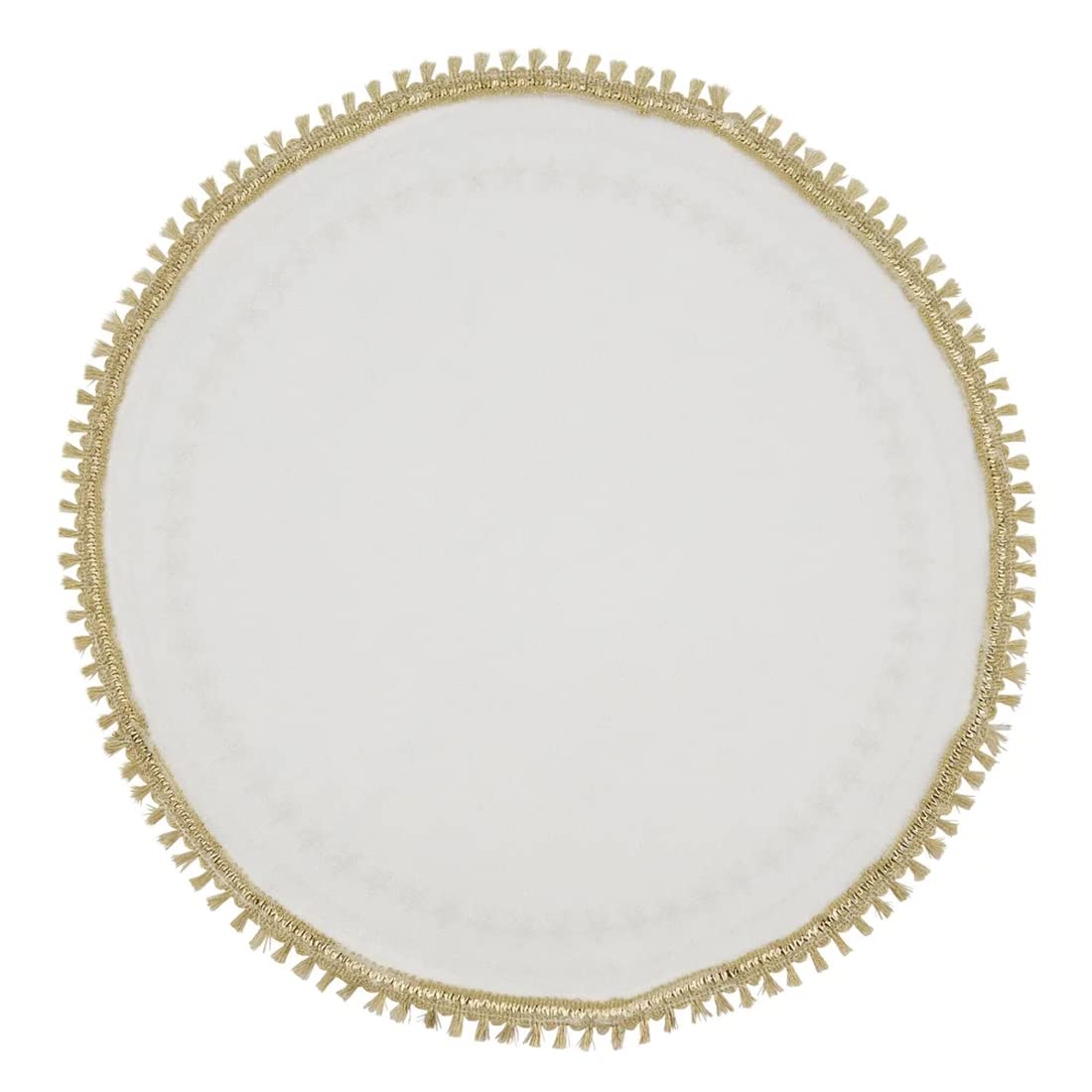 Fennco Styles Christmas Collection Embroidered Design Placemats 14" Round, Set of 4 - Festive Table Mats for Christmas, Winter Holidays, Home Décor, Banquet, Family Gathering, Special Occasion