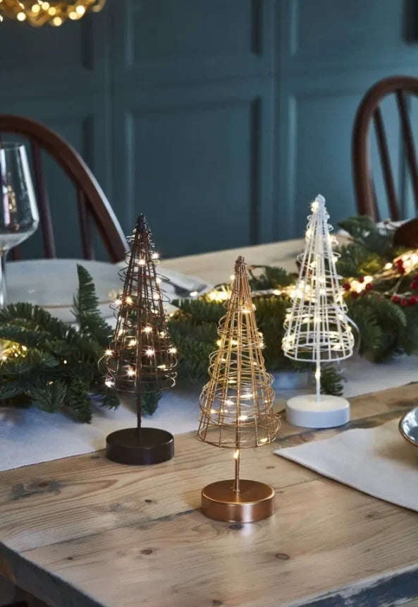Gold LED Fairy Light Wire Table Christmas Tree