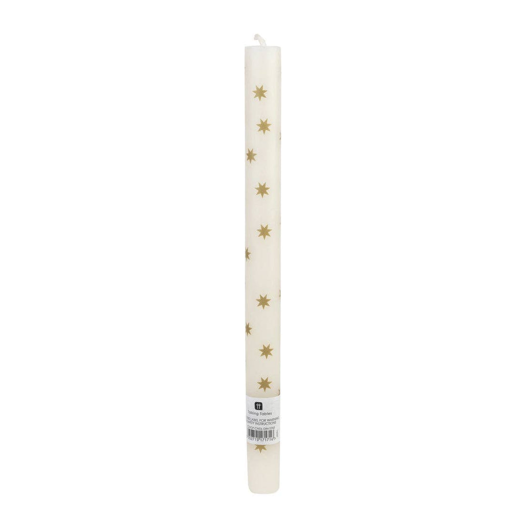 Gold Star Straight Dinner Candle, Sold Individually
