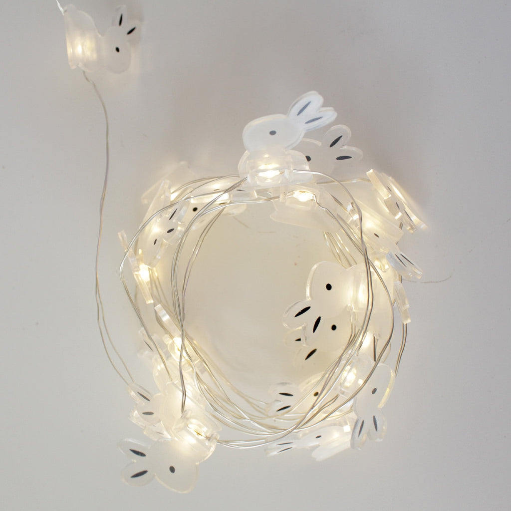 20 LED Fairy Light White Bunny – Battery Operated