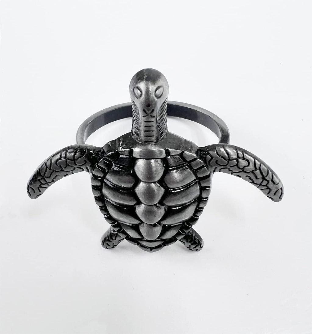 Fennco Styles Nature's Touch Sea Turtle Metal Napkin Rings, Set of 4 – Bronze Sea Creatures Napkin Holders for Family Dinner, Themed Party, Table Décor, Banquets, Holidays and Special Occasion