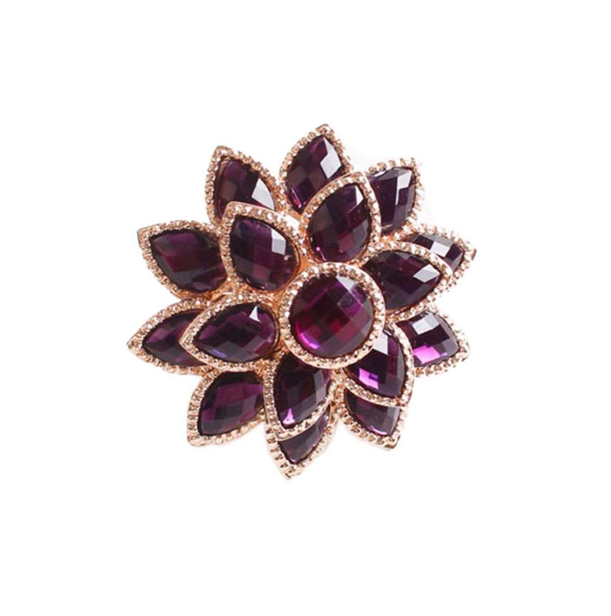 Fennco Styles Rhinestone Crystal Flower Napkin Rings Wedding Holiday Table Decoration - Set of 4