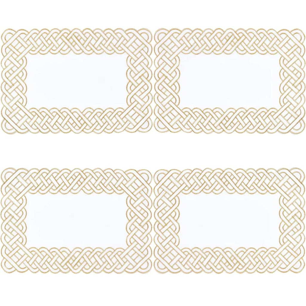 Fennco Styles Braid Emroidered Metallic Border Table Runner 16" W x 54" L - Silver Table Cover for Home Décor, Everyday Use, Christmas, Banquets and Special Events