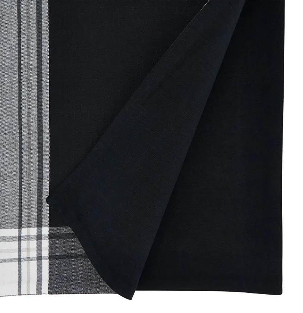 Fennco Styles Contemporary Stripe Border Design 100% Cotton Table Placemats 13" W x 19" L, Set of 4 - Black Table Mats for Dining Table Décor, Banquets, Holiday, Family Gathering, Special Occasion