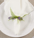 Fennco Styles Handmade Lavender Decorative Napkin Rings, Set of 4 - Purple Garden Floral Napkin Holders for Dining Table, Banquets, Weddings, Holiday Décor and Special Event