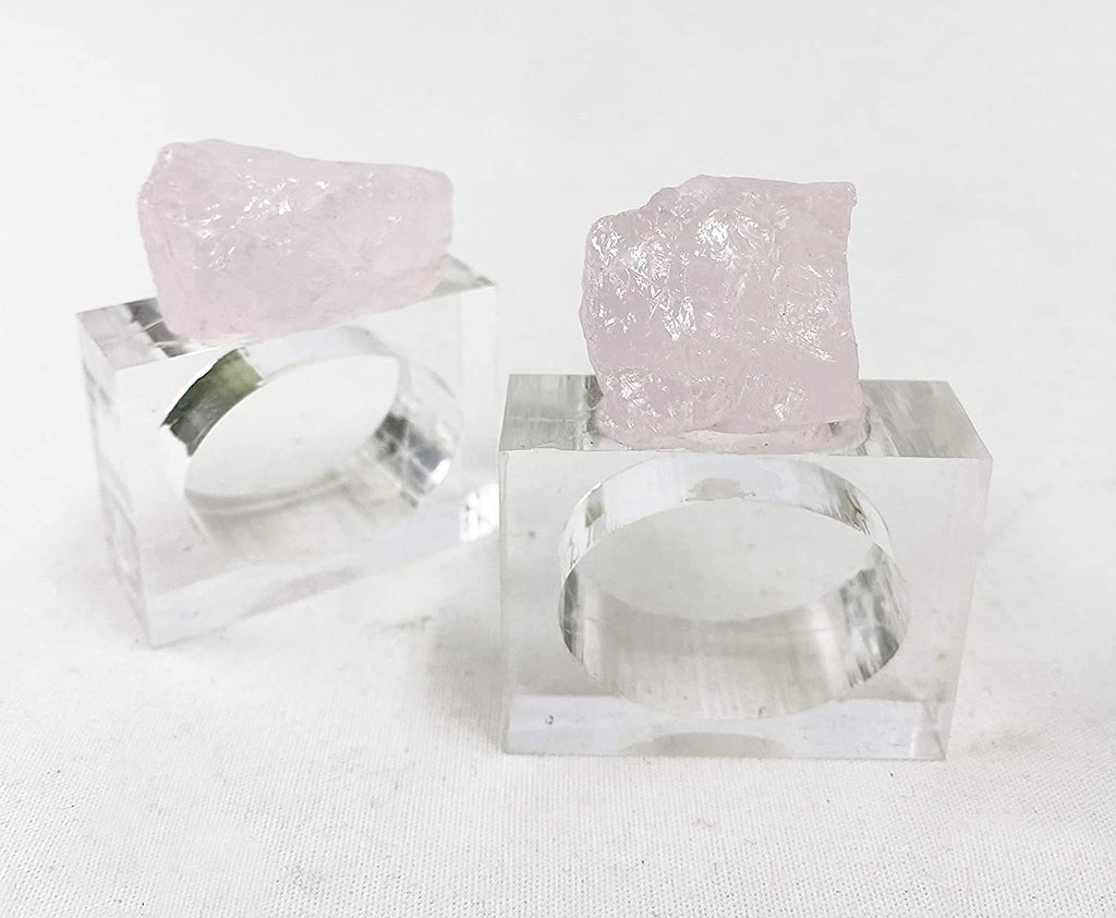Fennco Styles Natural Stone Napkin Rings, Set of 4 - Natural Rock Napkin Holders for Home Décor, Dining Table, Banquet, Everyday Use and Special Occasion