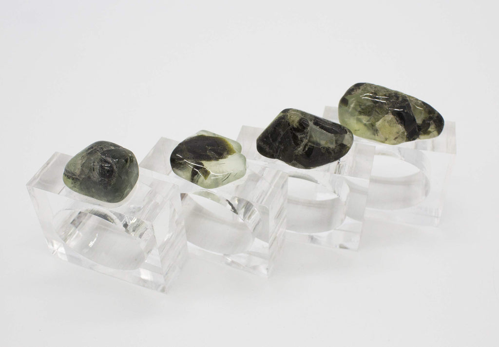 Fennco Styles Natural Stone Napkin Rings, Set of 4 - Natural Rock Napkin Holders for Home Décor, Dining Table, Banquet, Everyday Use and Special Occasion