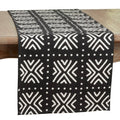 Fennco Styles Arrow Mud Cloth Design Cotton Table Runner 16" W x 72" L - Black Tribal Printed Table Cover for Home Décor, Everyday Use, Banquets and Special Occasion