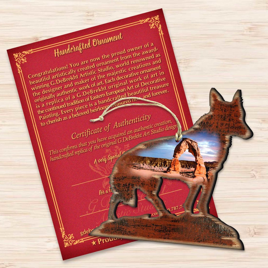 Coyote Wooden Ornaments by Nature Wonders - Wildlife Holiday Decor - 8198160