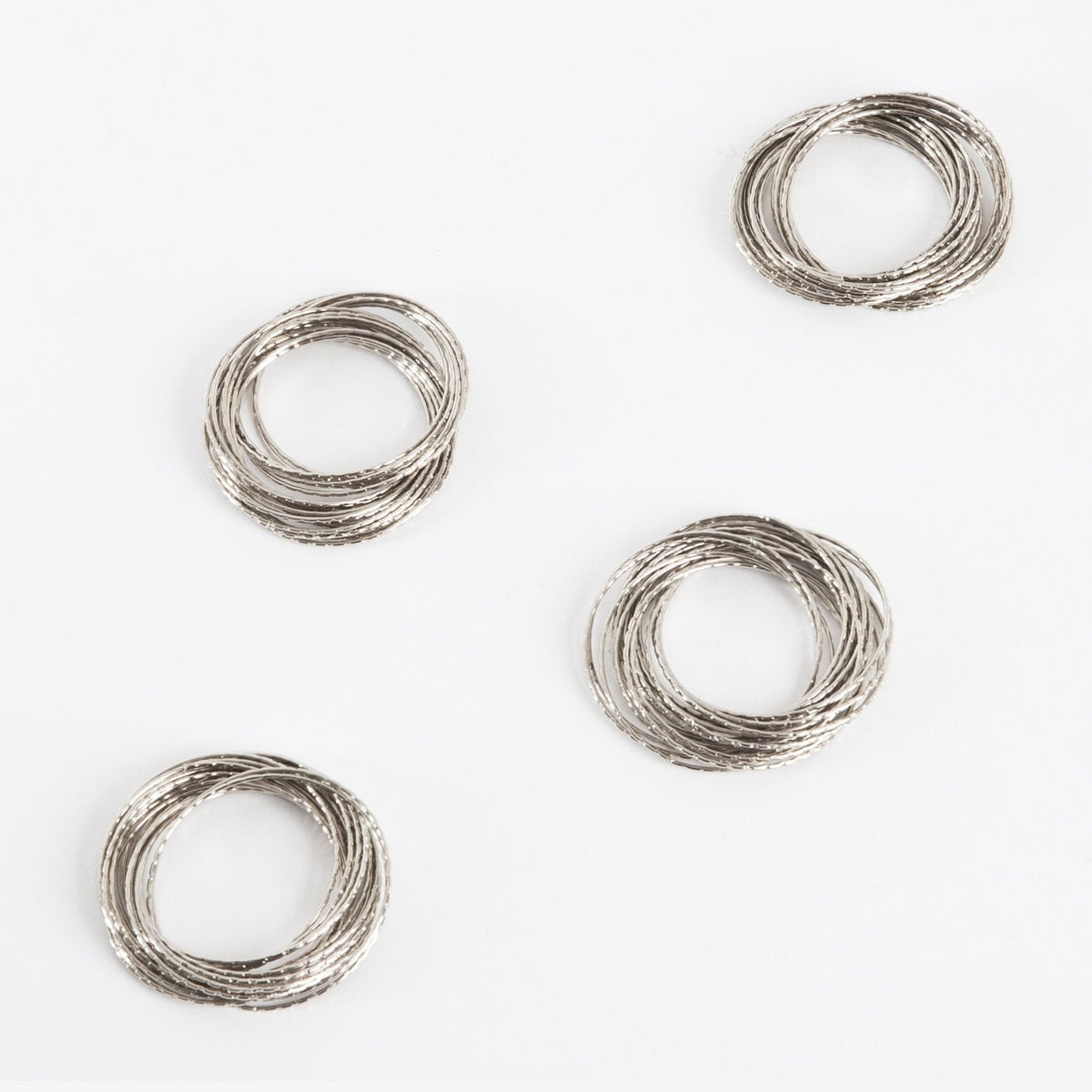 Fennco Styles Bangle Design Metal Napkin Rings, Set of 4