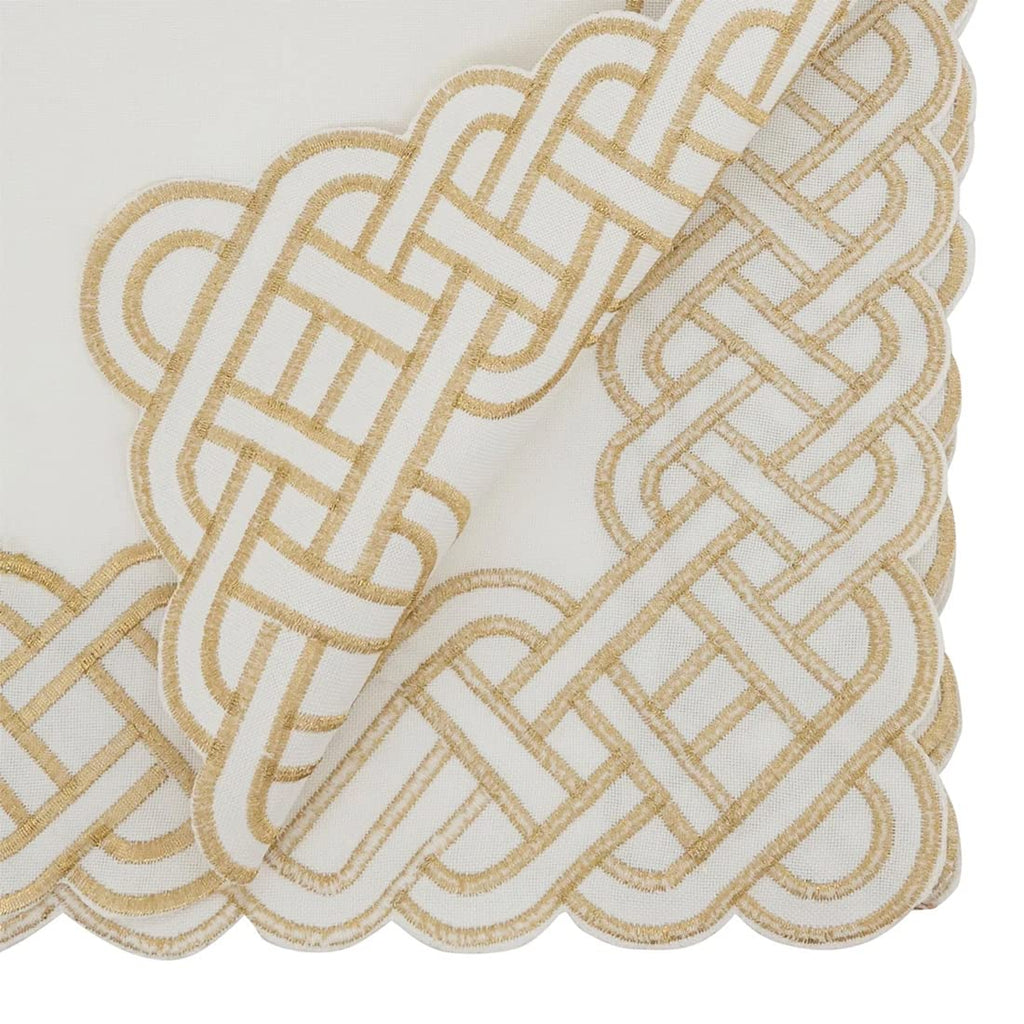 Fennco Styles Braid Emroidered Metallic Border Table Runner 16" W x 54" L - Silver Table Cover for Home Décor, Everyday Use, Christmas, Banquets and Special Events