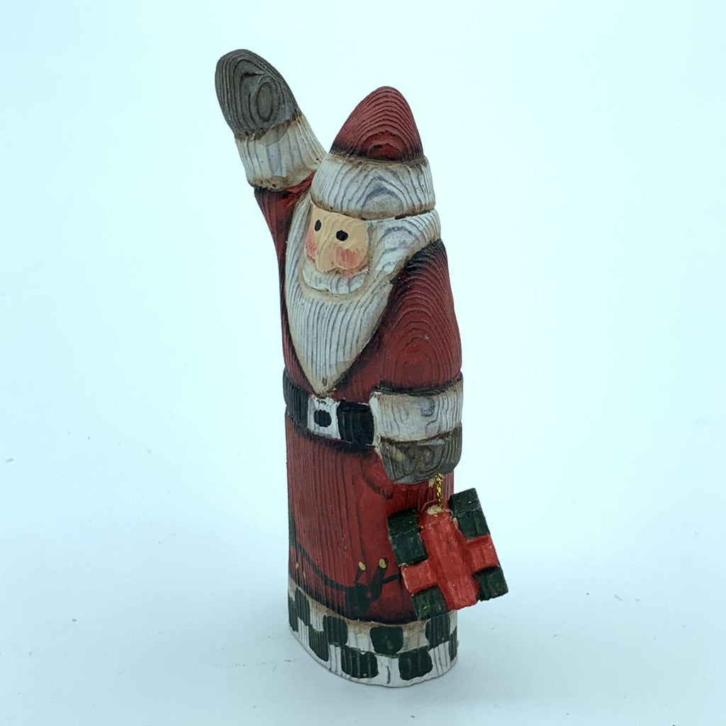 Wood Sculpture Home Decor Wood Statue Wood Figurines Room Decor Hand Carved Wild Animals (Santa Carry Box)