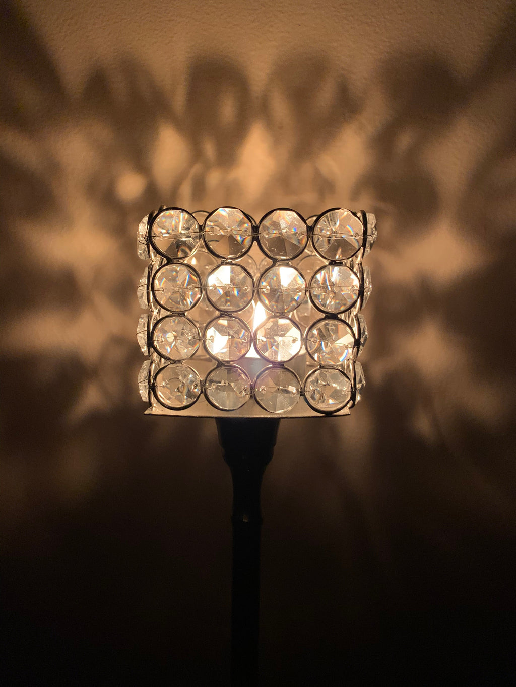 Vibhsa Hurricane Crystal Candle Holder | Square, 10", Tealight Centerpiece