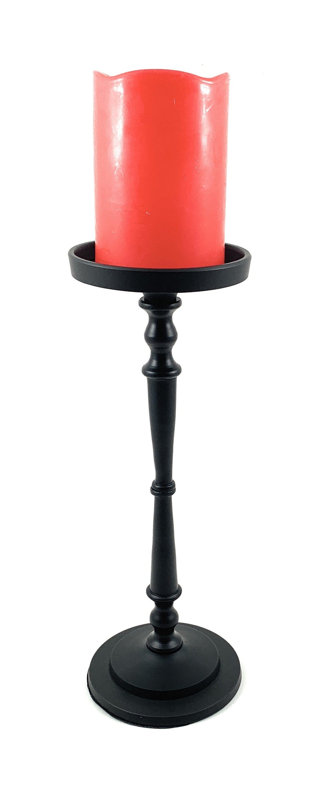 Vibhsa Pillar Candle Holder | Matte Black, 11.5"H, Fits 3.5" Candles