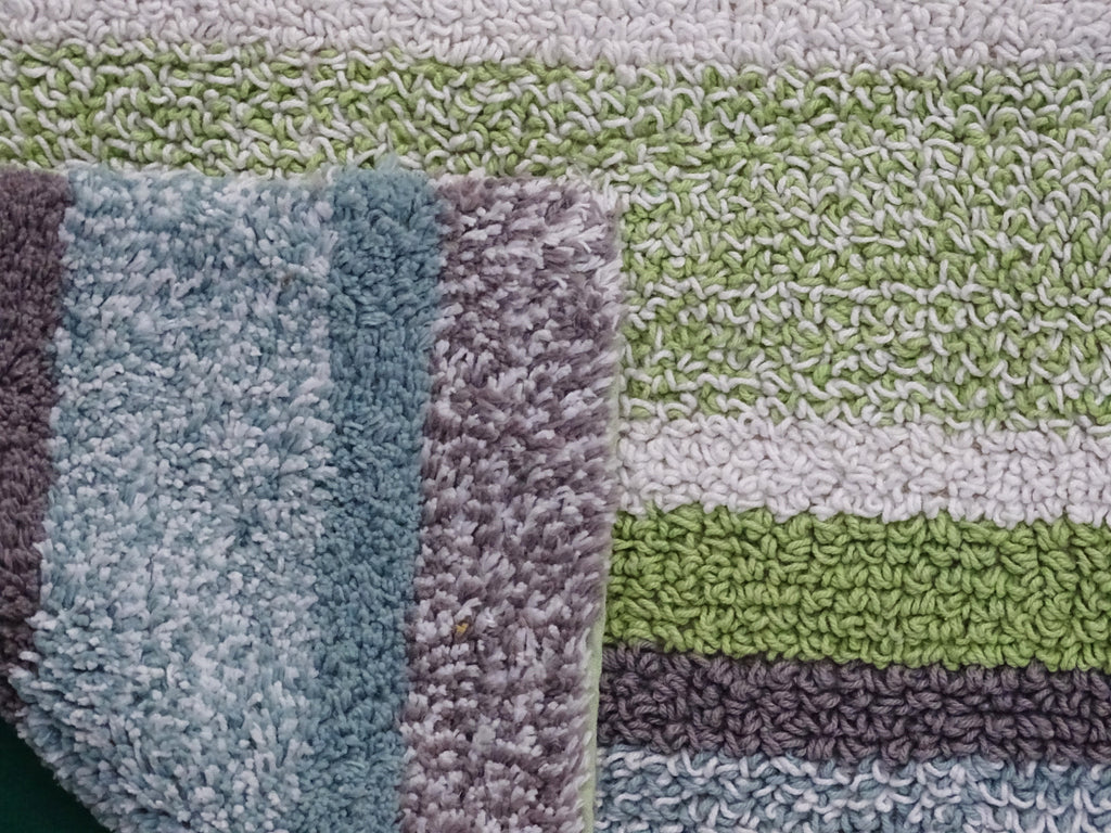 Vibhsa Multi Color Striped Bath Rug | 20"x32" 100% Cotton, Machine Washable