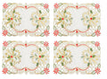 Fennco Styles Christmas Embroidered Holly Cloth Napkins 20" W x 20" L, Set of 4