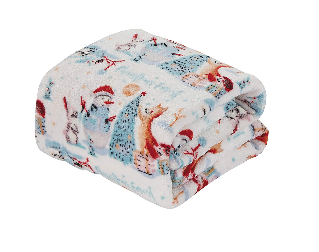 Decor&More Festive Holiday Microplush Throw Blanket (50" x 60") - Forest Friends