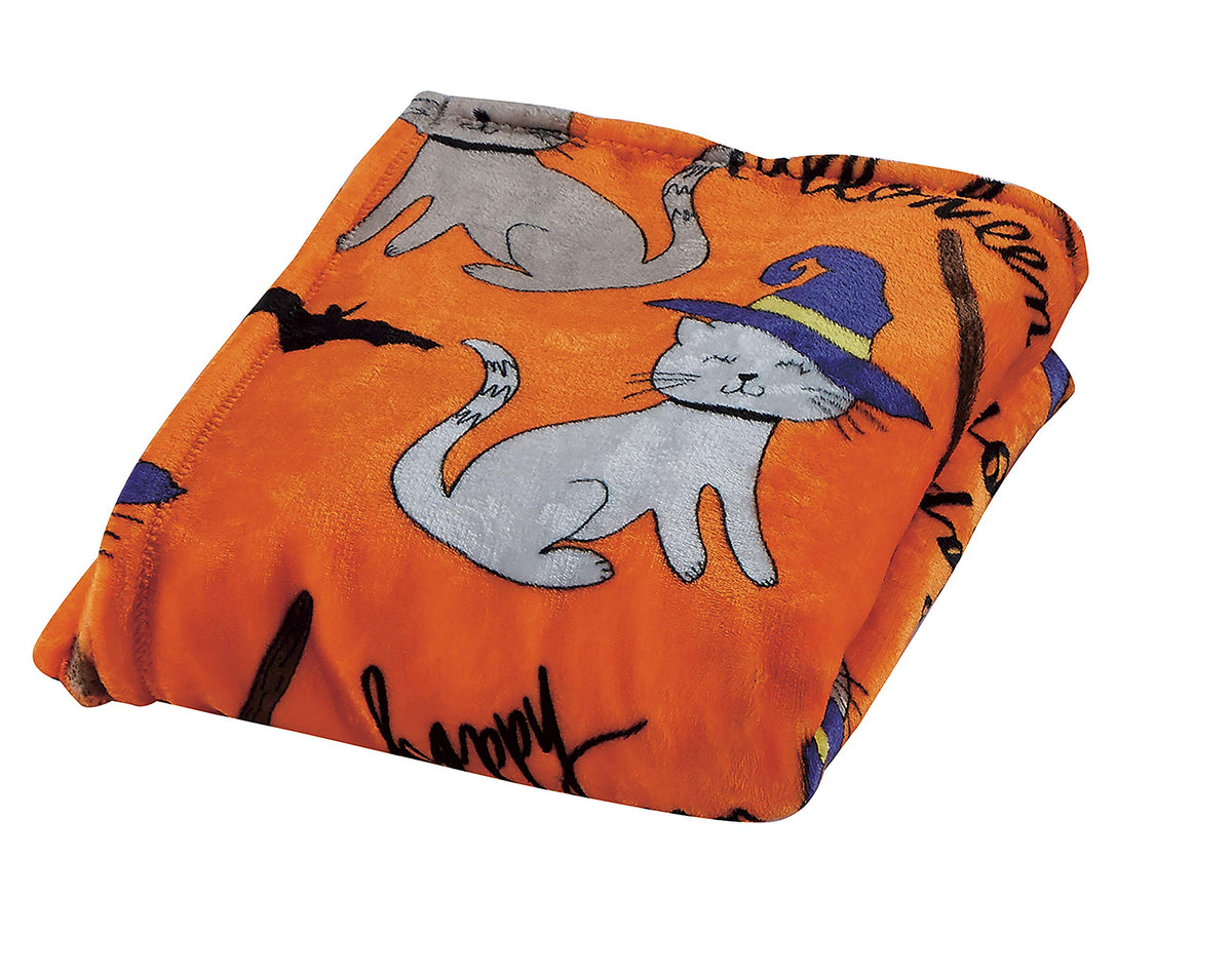 Decor&More Happy Halloween Microplush Throw Blanket (50" x 60")
