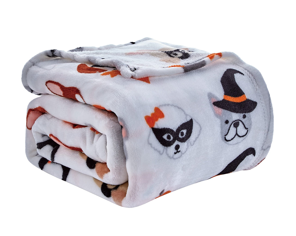 Decor&More Happy Halloween Microplush Throw Blanket (50" x 60")