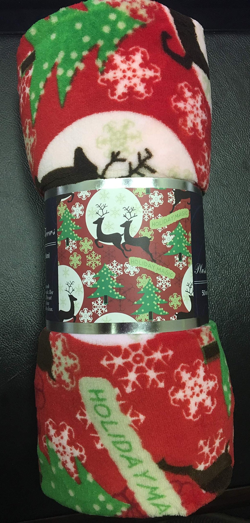 Decor&More Festive Holiday Microplush Throw Blanket (50" x 60") - Holiday Magic