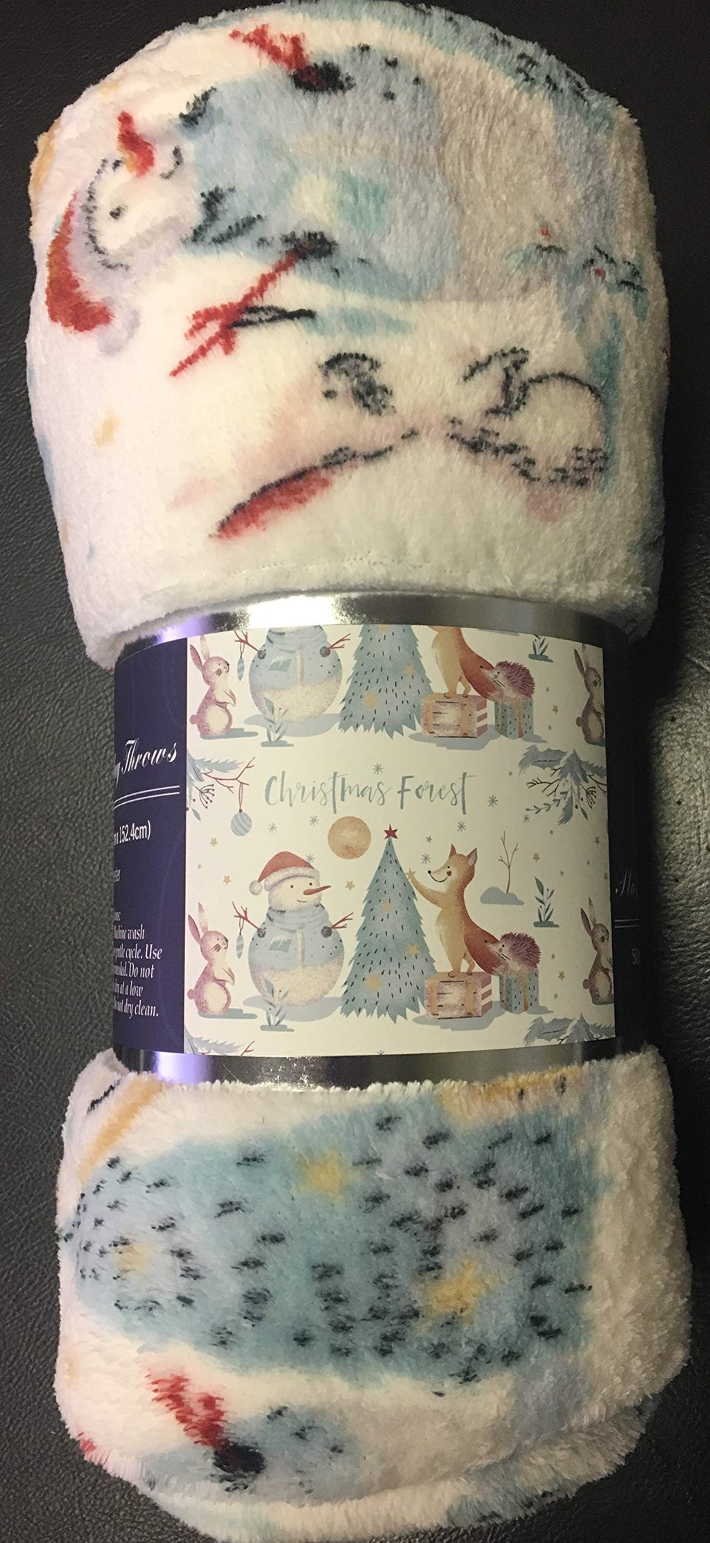 Decor&More Festive Holiday Microplush Throw Blanket (50" x 60") - Forest Friends