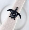 Fennco Styles Nature's Touch Sea Turtle Metal Napkin Rings, Set of 4 – Bronze Sea Creatures Napkin Holders for Family Dinner, Themed Party, Table Décor, Banquets, Holidays and Special Occasion