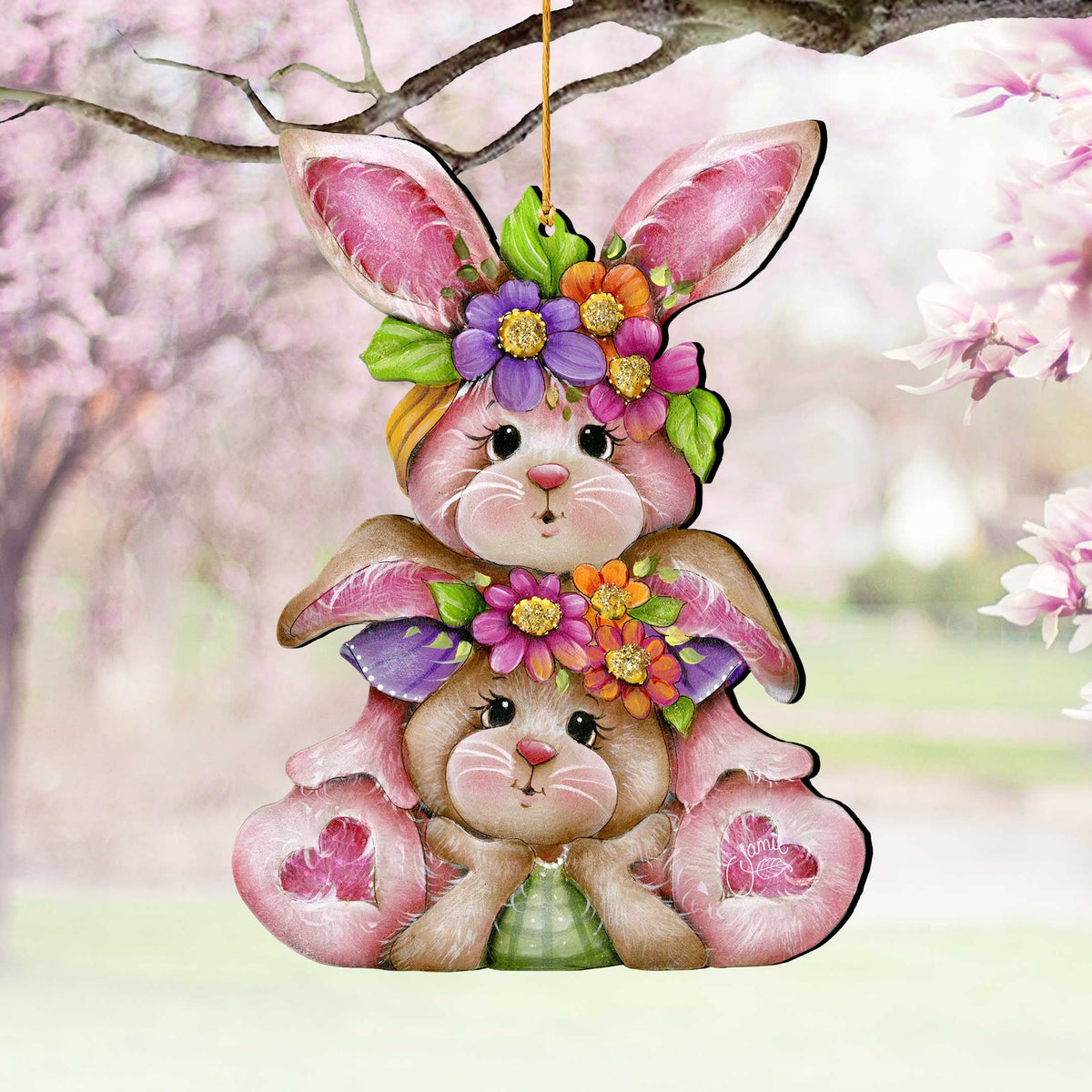 Rustic Bunny Ornaments - Easter Spring Decoration - Easter Gift by J. Mills-Price - 8652832
