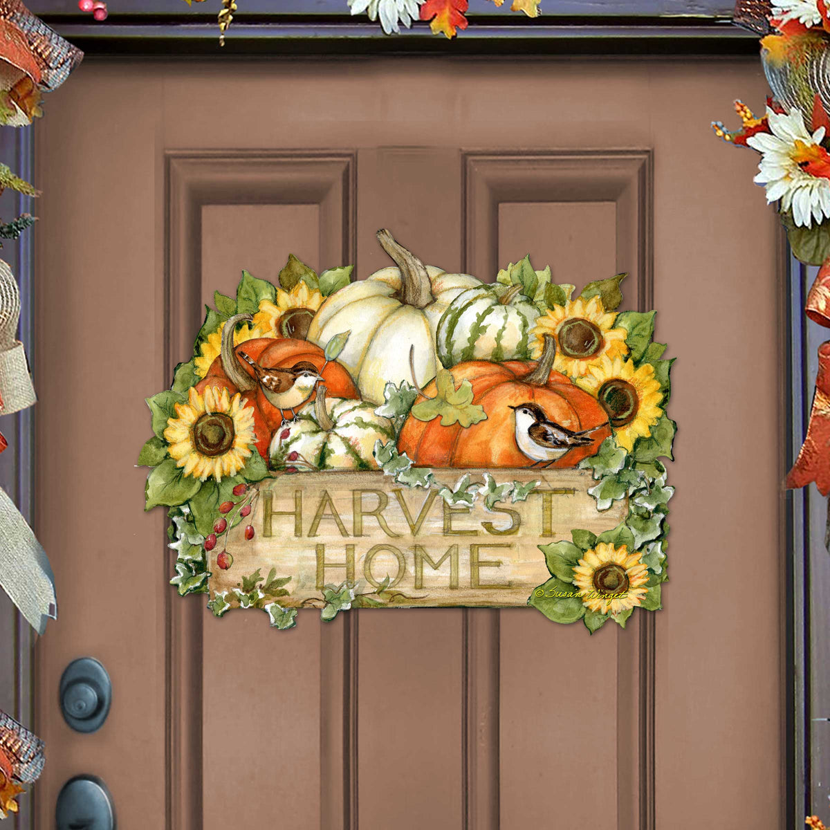 The Pilgrim Welcome bundle: Harvest Welcome cornucopia door sign