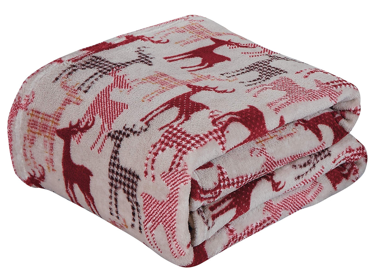 Decor&More Festive Holiday Microplush Throw Blanket (50" x 60") - Forest Friends
