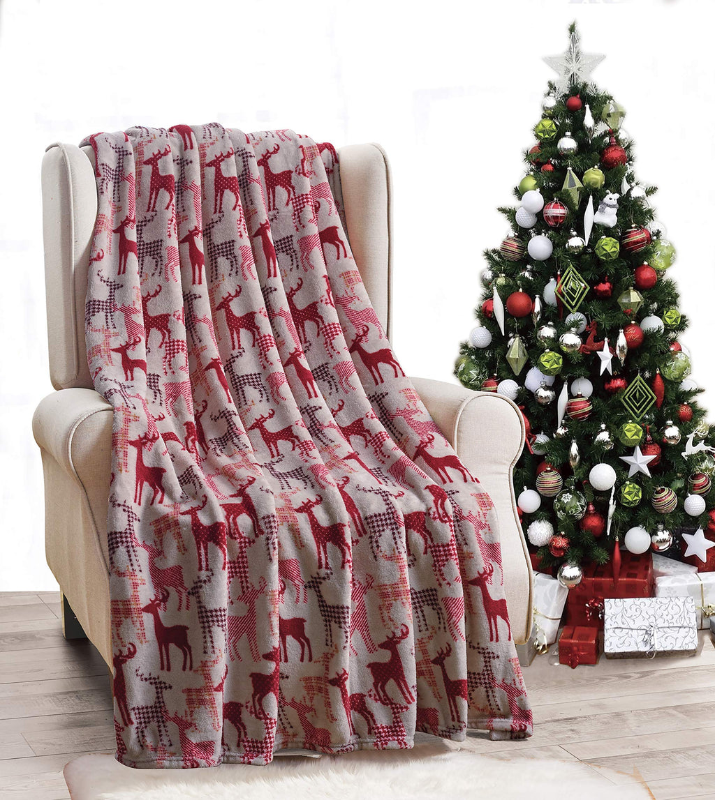 Decor&More Festive Holiday Microplush Throw Blanket (50" x 60") - Forest Friends