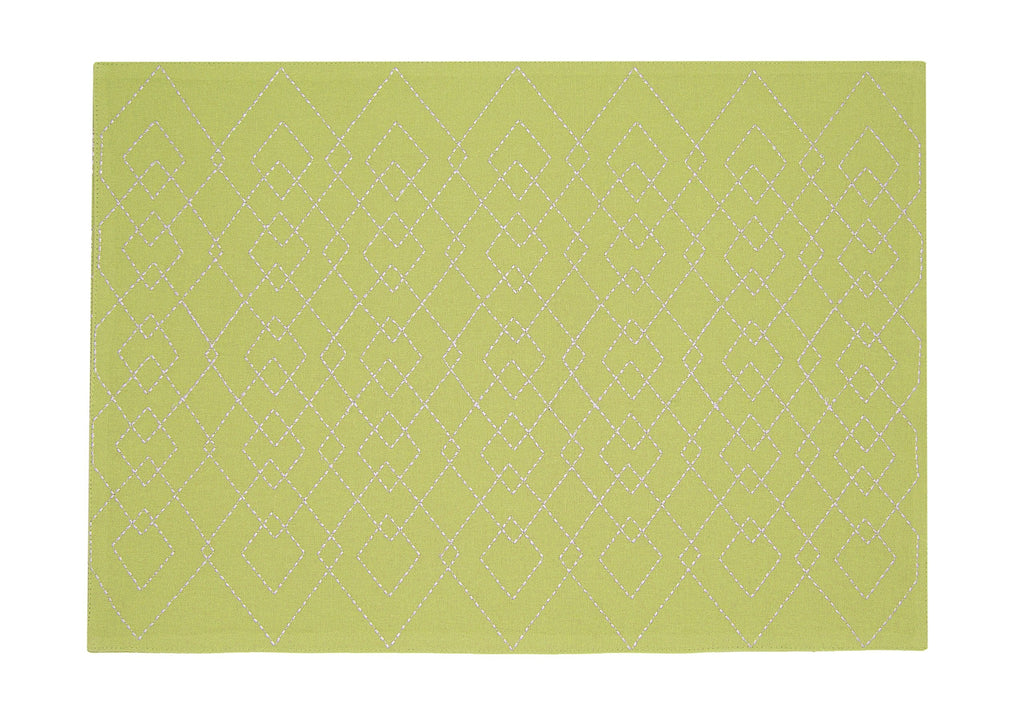 Fennco Styles Maxson Soild Shimmering Border Design Cotton Cloth Napkin and Placemat