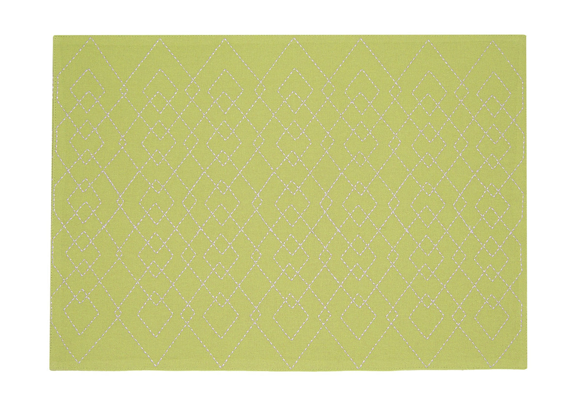 Fennco Styles Maxson Soild Shimmering Border Design Cotton Cloth Napkin and Placemat